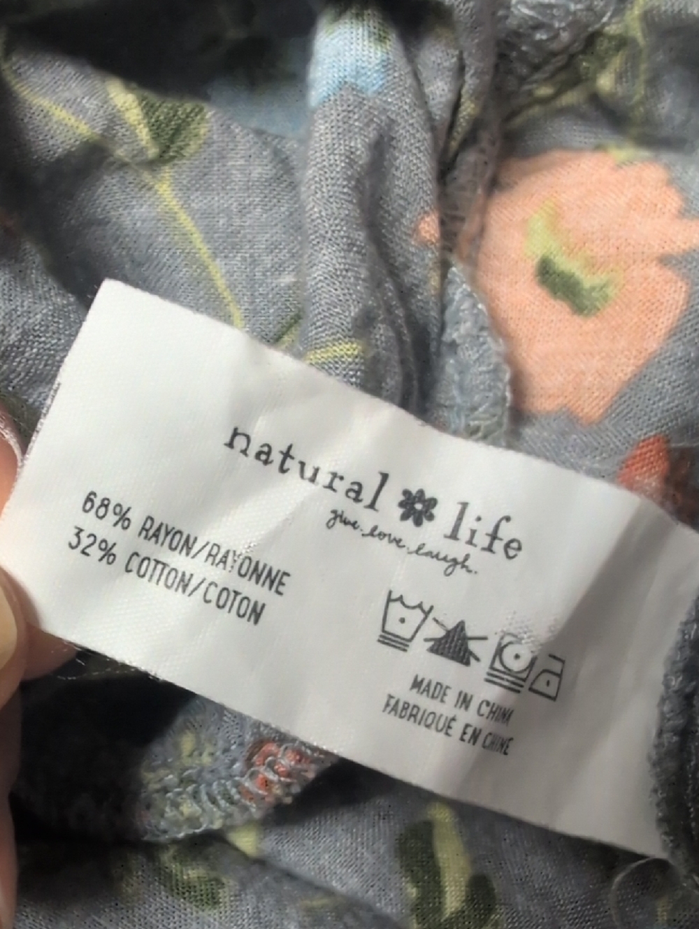 Natural Life Floral Dress.Gray Orange Tiered. - Picture 8 of 8